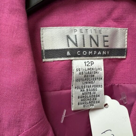 Nine,women',linen jacket,pink,size 12,long sleeves,buttons,pockets,collar.! - Picture 8 of 10